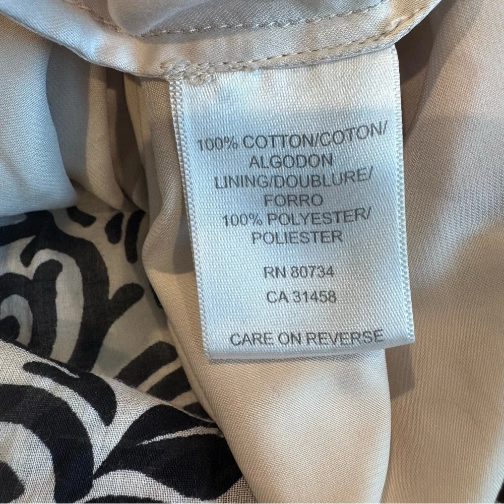 BCBGMaxAzria Monochrome Patterned Dress,‎ Size Large